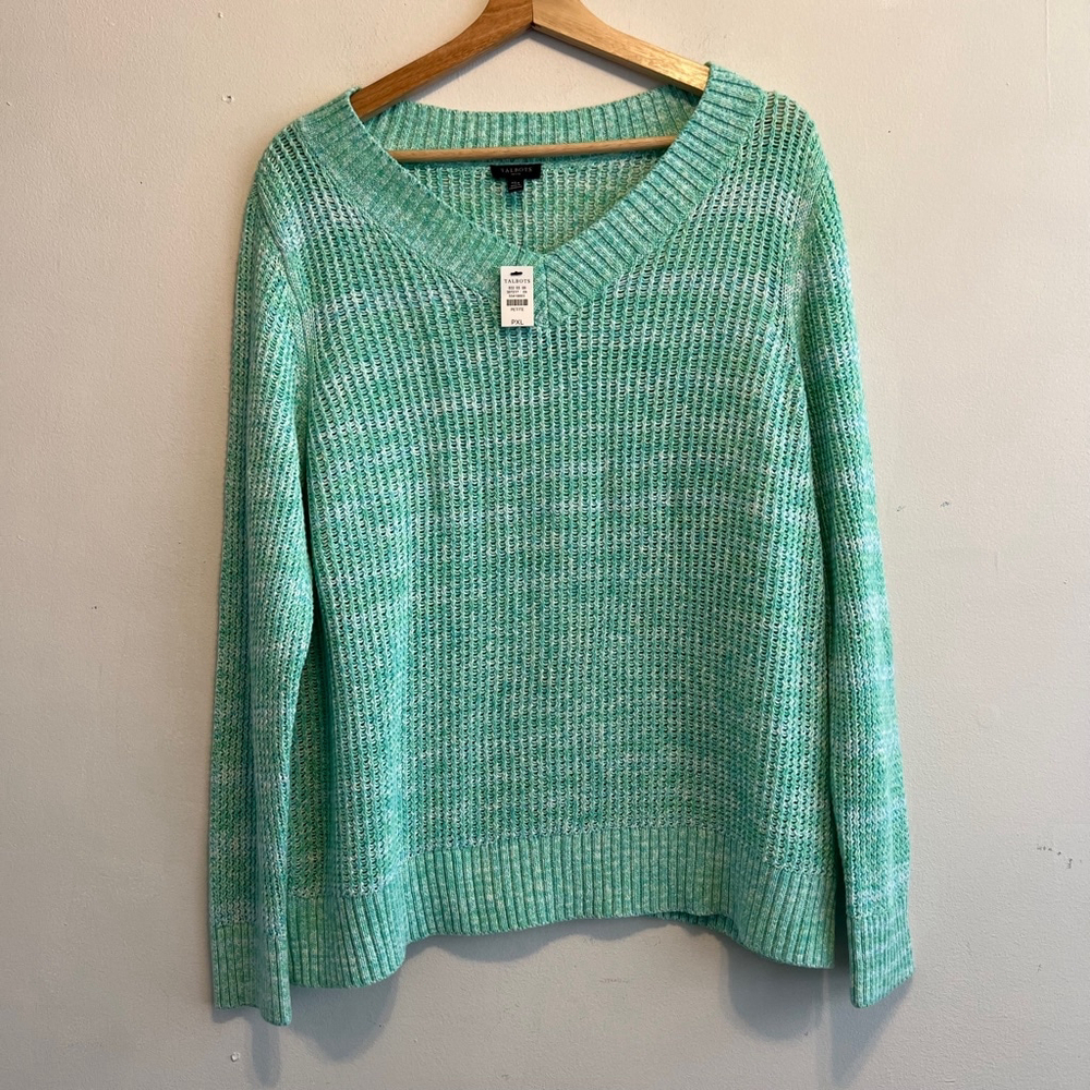 NWT Talbots Sweater, XL Petite, Light Green